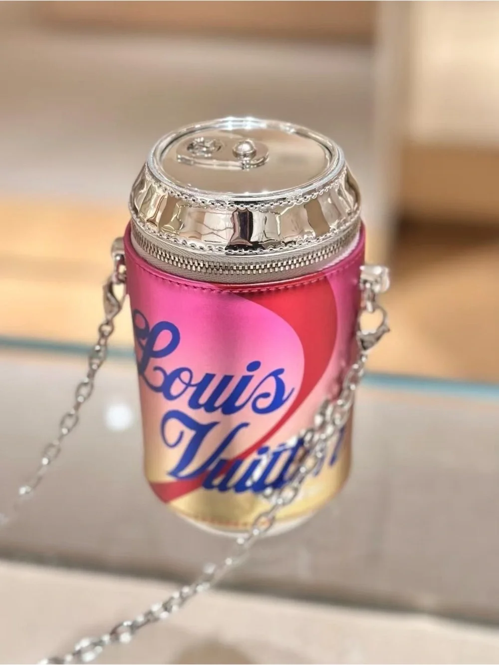 Louis Vuttion Pink Gradient Canister Crossbody Party Bag